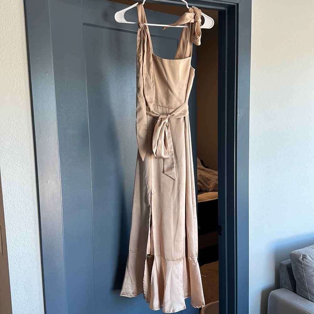 Show me your Mumu champagne dress
